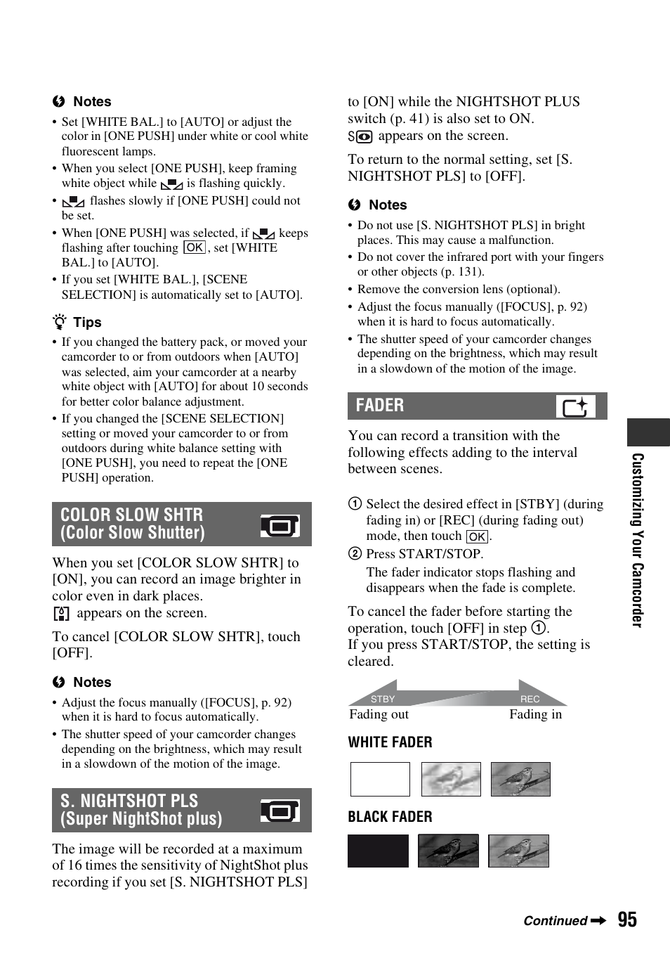 On (p. 95), P. 95) | Sony DCR-DVD710 User Manual | Page 95 / 159