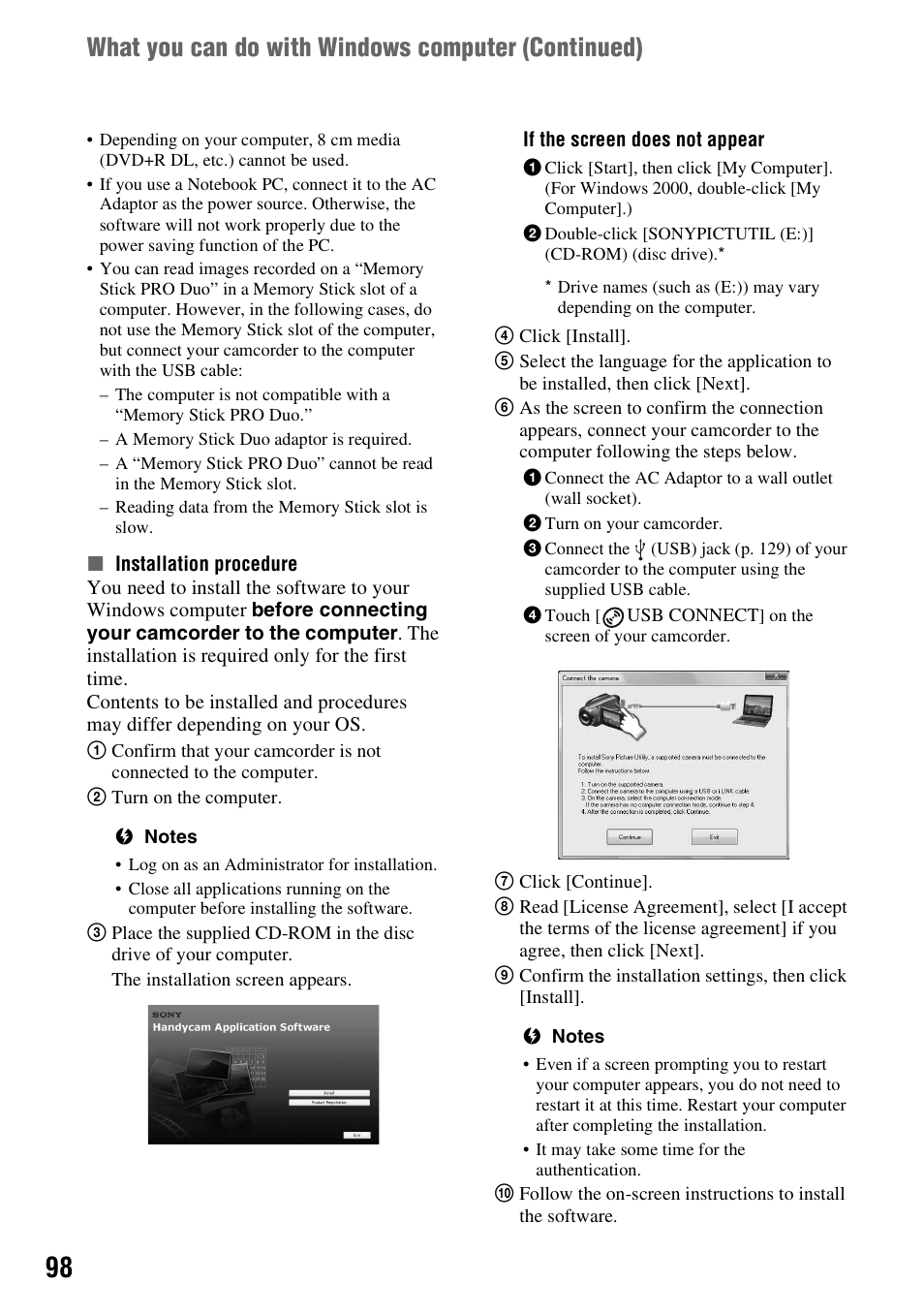 What you can do with windows computer (continued) | Sony DCR-DVD710 User Manual | Page 98 / 159