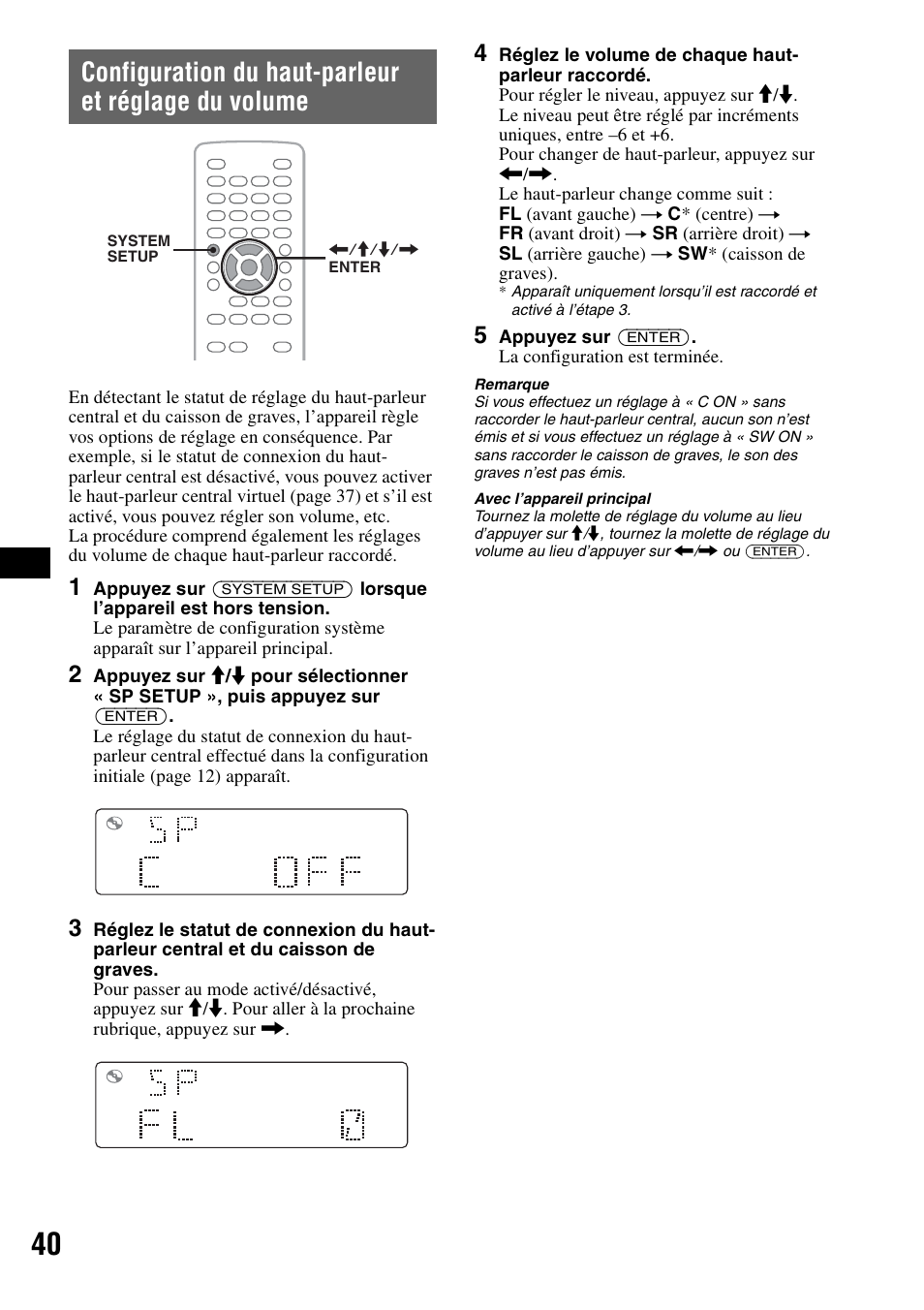 Configuration du haut-parleur et réglage du volume | Sony MEX-DV2000 User Manual | Page 100 / 192