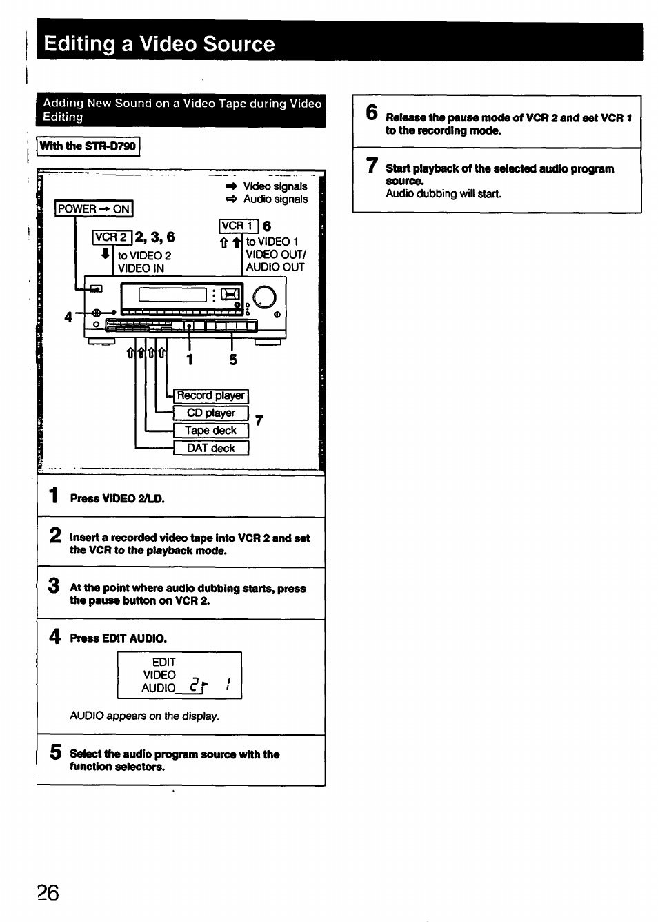 Editing a video source | Sony STR-D790 User Manual | Page 26 / 40