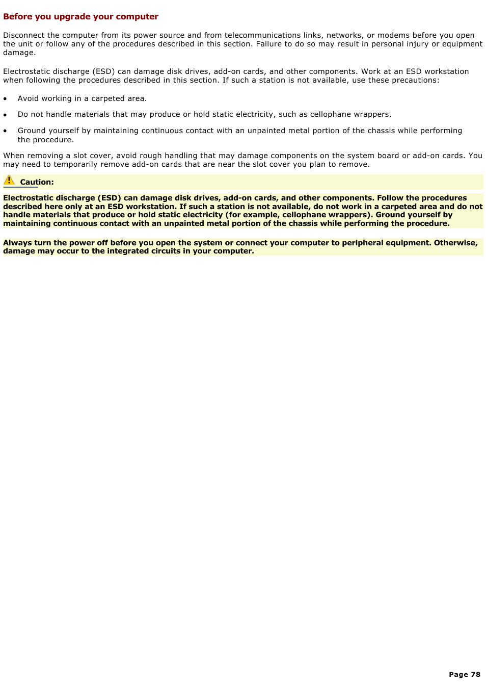 Before you upgrade your computer | Sony PCV-RX650 User Manual | Page 78 / 88