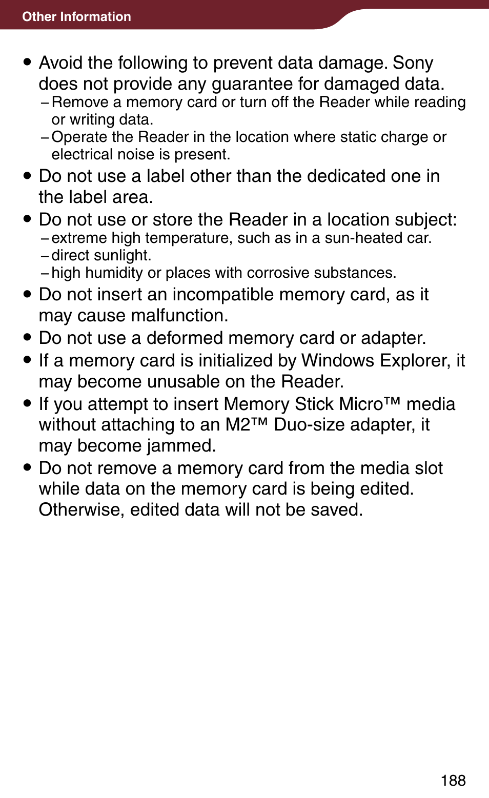 Sony PRS-900BC User Manual | Page 188 / 202