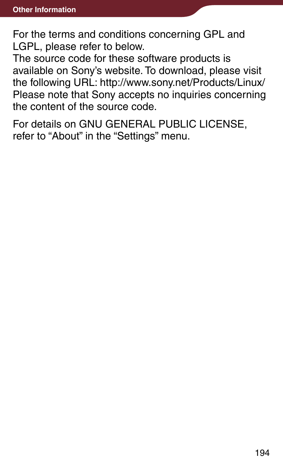 Sony PRS-900BC User Manual | Page 194 / 202