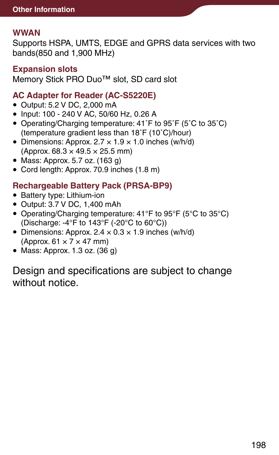 Sony PRS-900BC User Manual | Page 198 / 202
