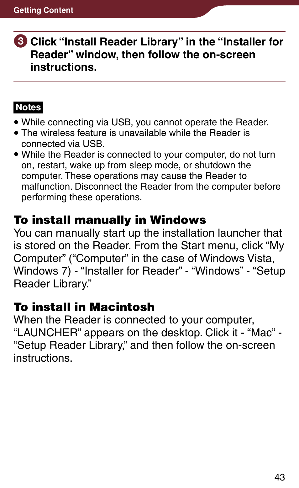 T, macintosh users) | Sony PRS-900BC User Manual | Page 43 / 202