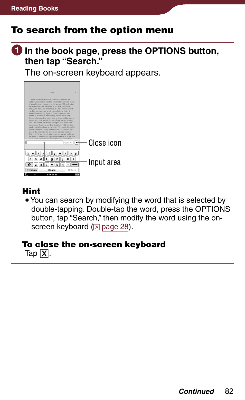 Ords in the book | Sony PRS-900BC User Manual | Page 82 / 202