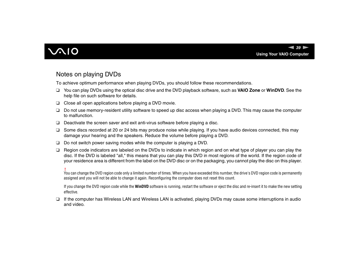 Sony VGN-FE570G User Manual | Page 39 / 194