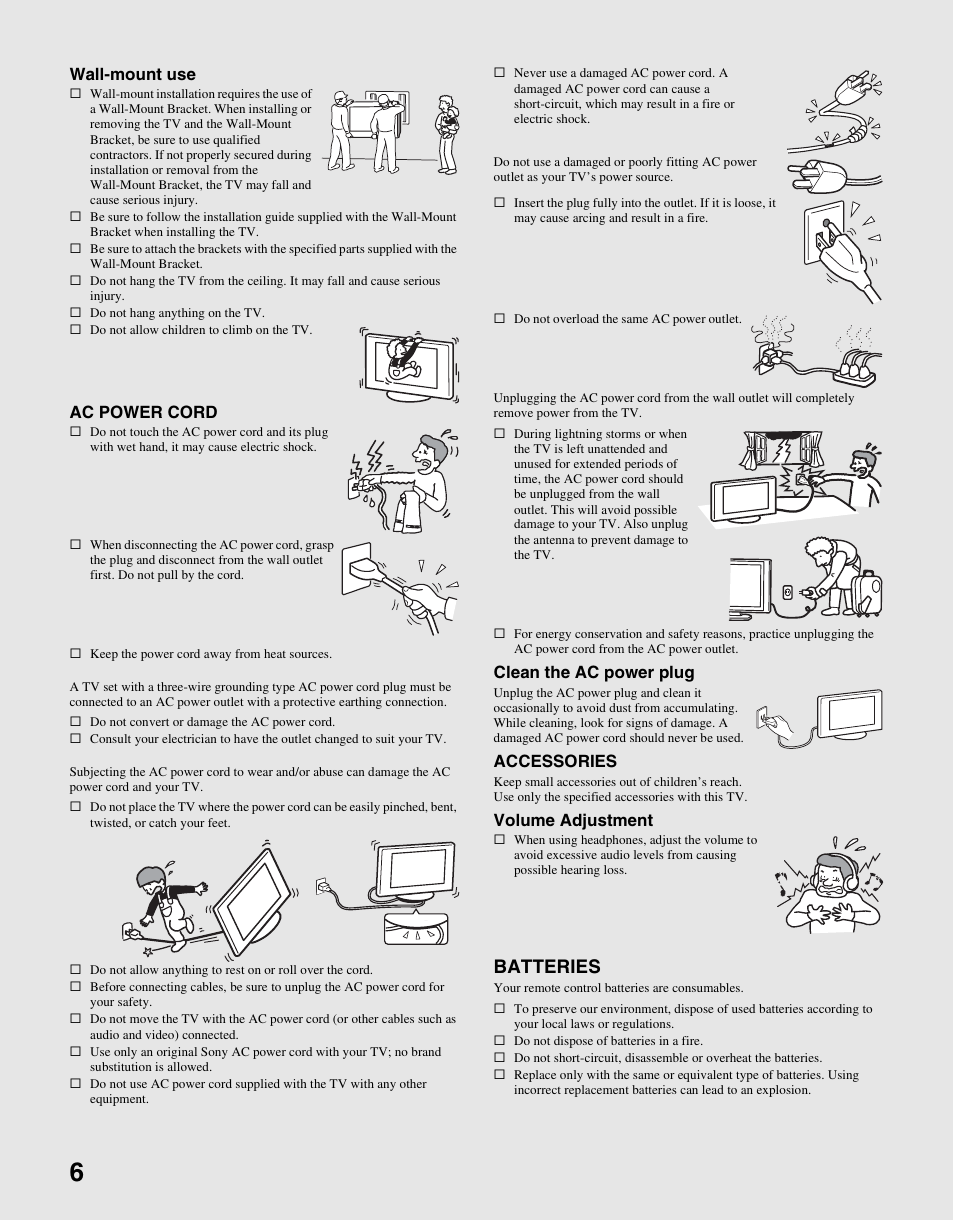 Batteries | Sony KDL-37L4000 User Manual | Page 6 / 44