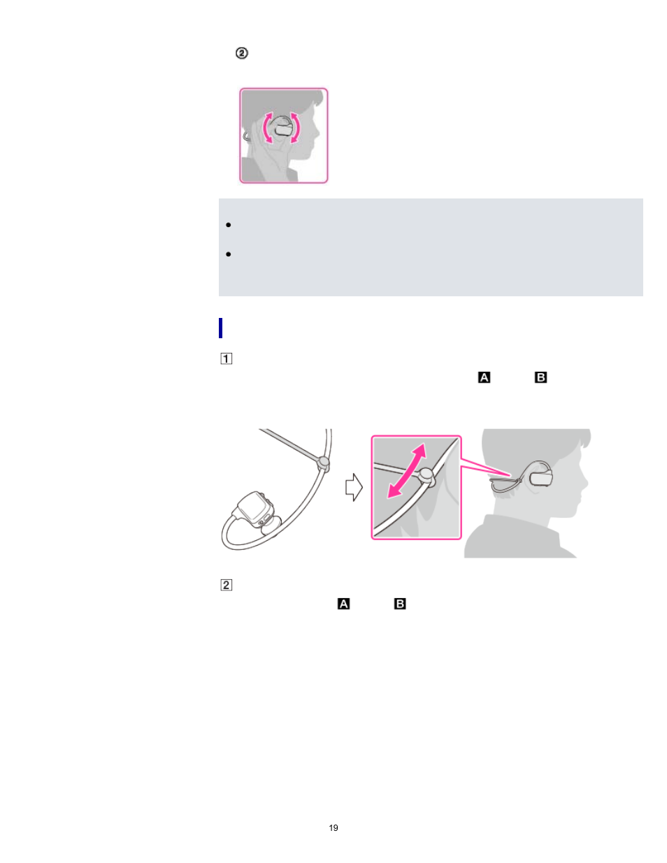 Improving the fit | Sony NWZ-W274S User Manual | Page 19 / 101