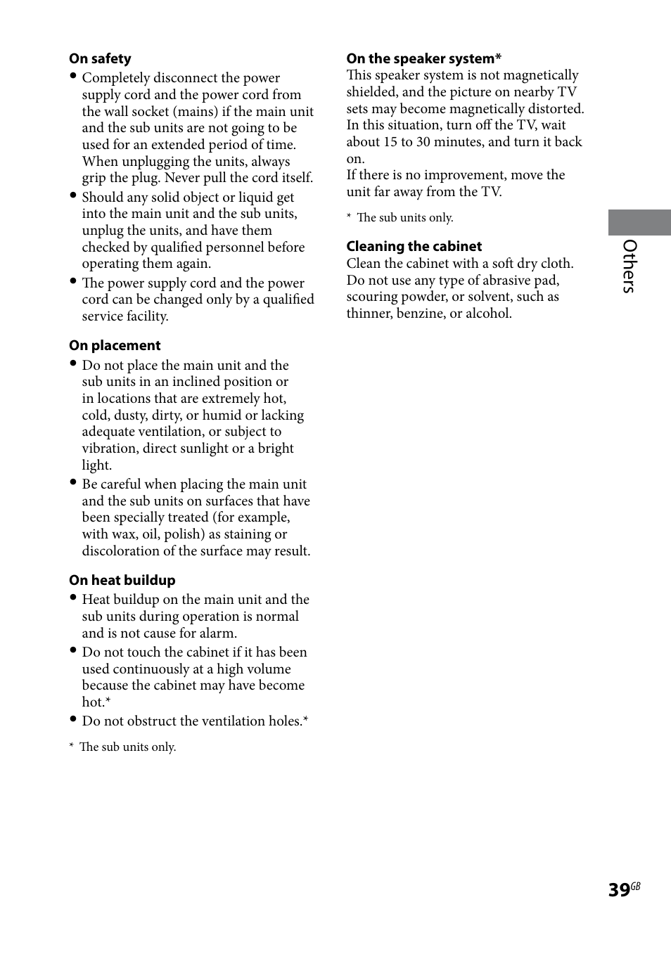 Others | Sony AIR-SA20PK User Manual | Page 39 / 44