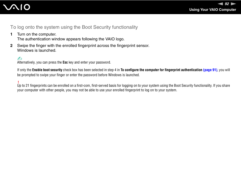Sony VGN-AX570G User Manual | Page 92 / 237