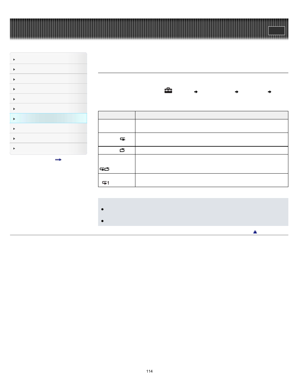 Setting the play mode [play mode | Sony NWZ-E375 User Manual | Page 114 / 166