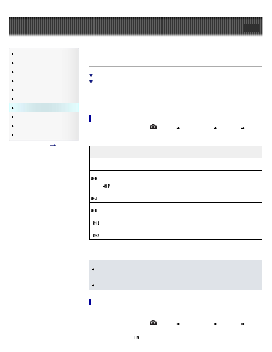 Setting the sound quality (clear bass) [equalizer | Sony NWZ-E375 User Manual | Page 115 / 166