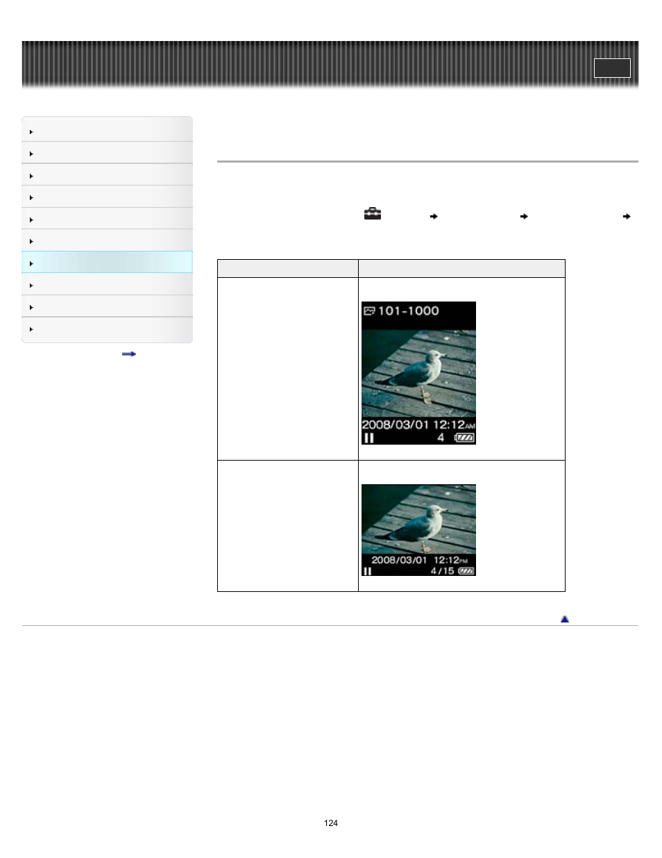 Photo orientation [photo orientation | Sony NWZ-E375 User Manual | Page 124 / 166