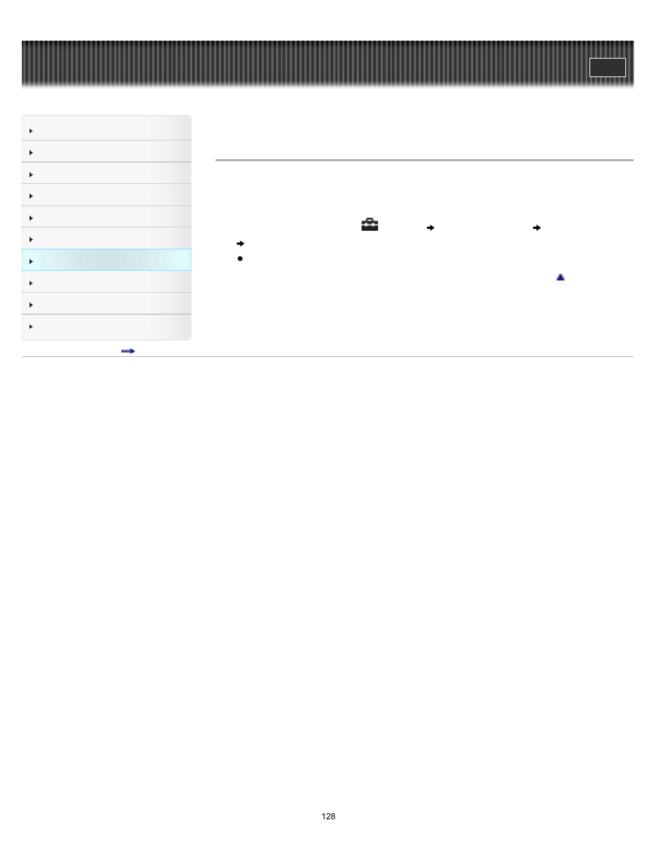 Setting the reception [scan sensitivity | Sony NWZ-E375 User Manual | Page 128 / 166