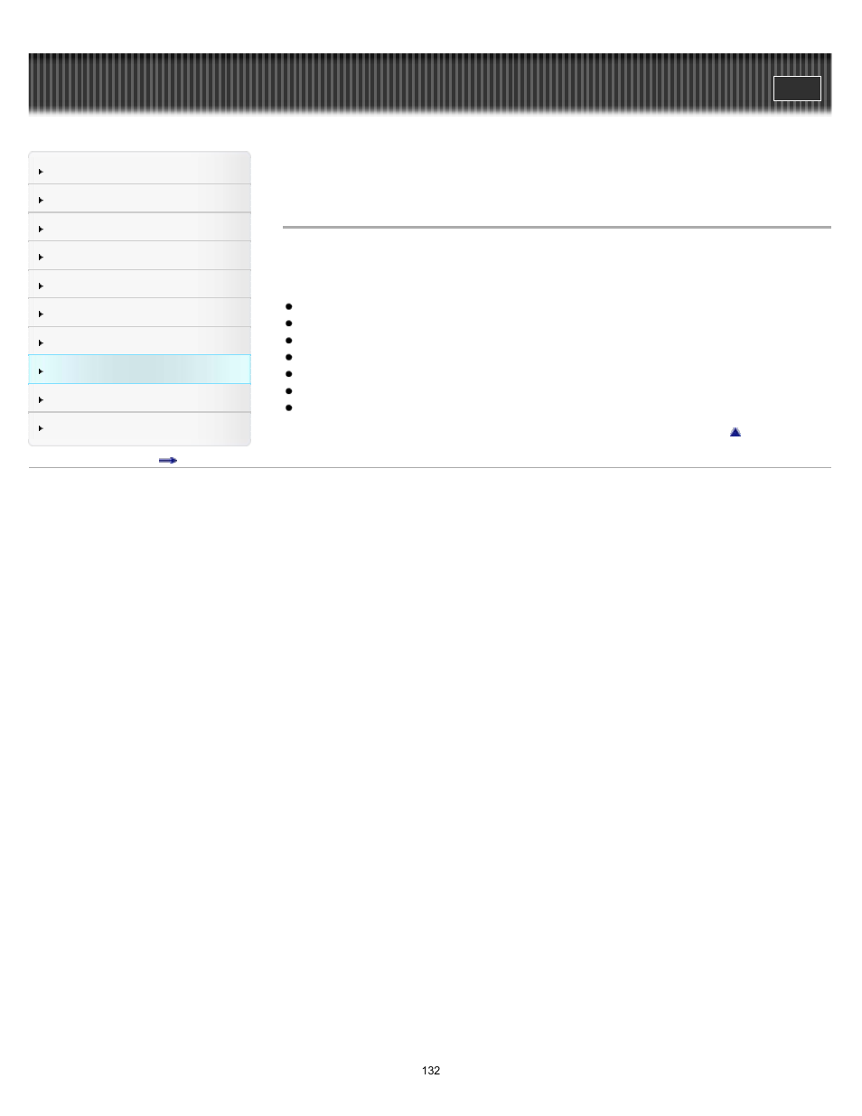Table of contents for symptoms and possible causes | Sony NWZ-E375 User Manual | Page 132 / 166