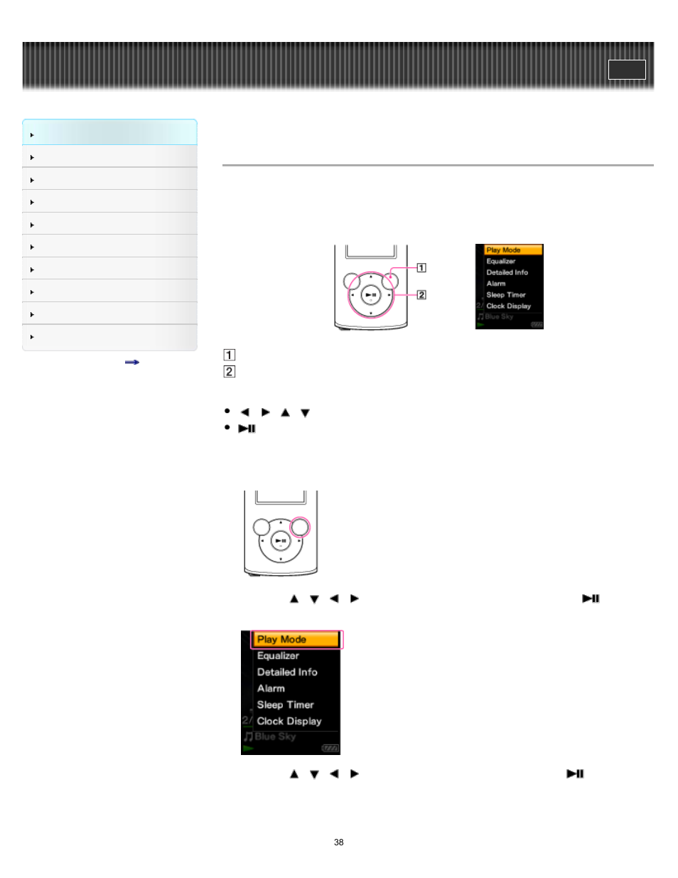How to use the option menu, Details | Sony NWZ-E375 User Manual | Page 38 / 166