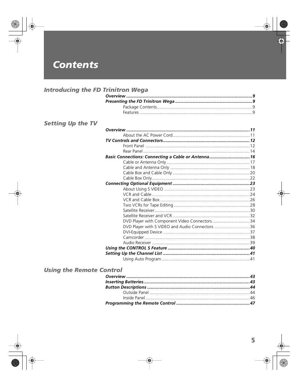 Sony KV-30XBR910 User Manual | Page 6 / 106