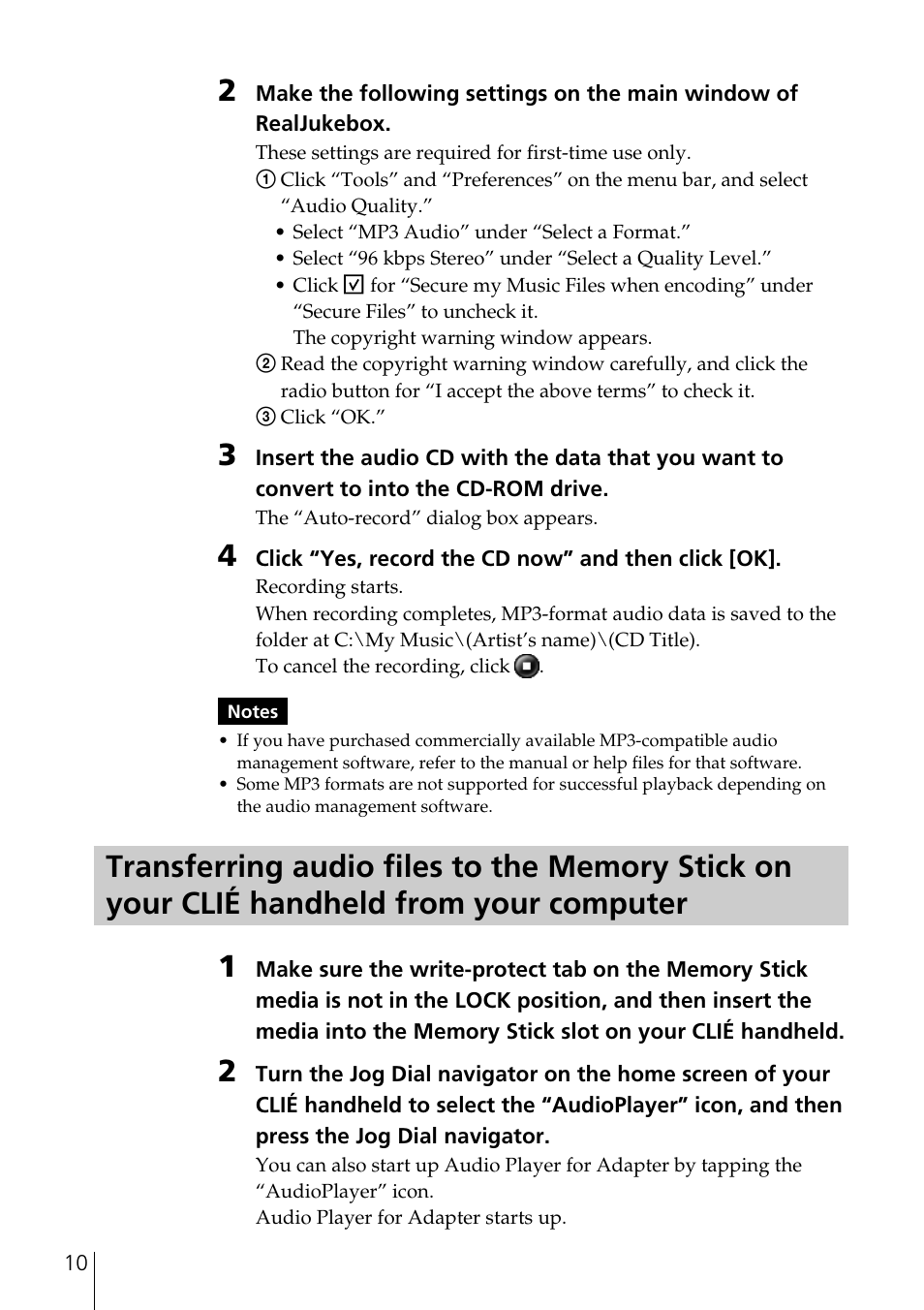 Sony PEGA-SA500 User Manual | Page 10 / 28