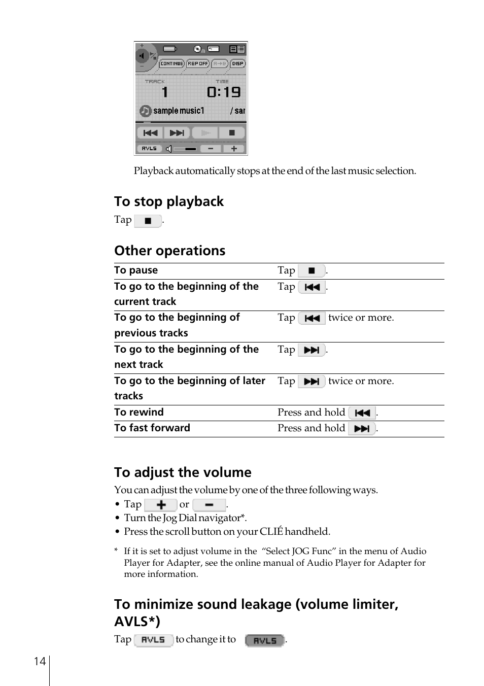 Other operations | Sony PEGA-SA500 User Manual | Page 14 / 28