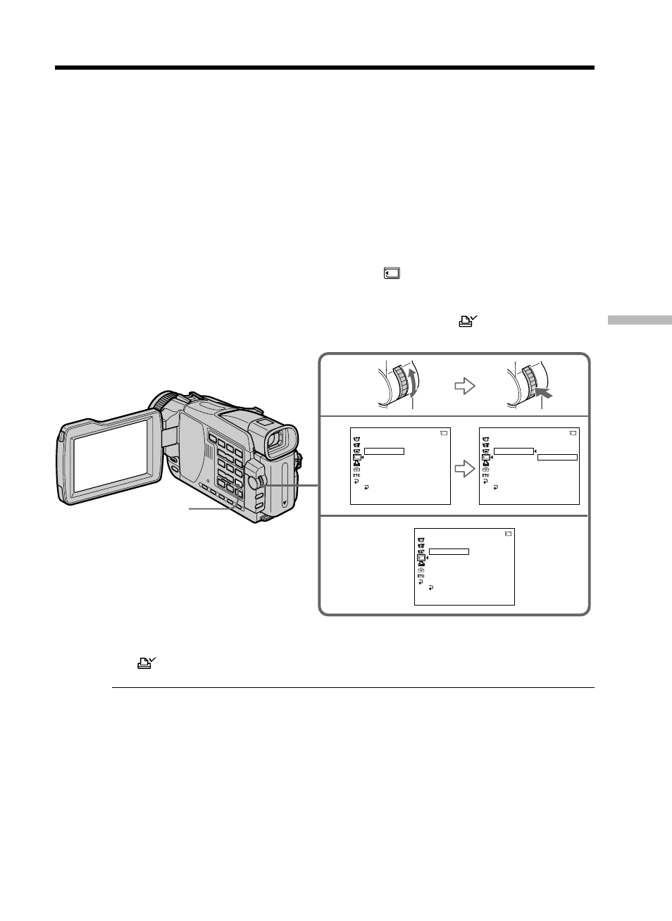 Writing a print mark – print mark, Except dcr-trv16 | Sony DCR-TRV25 User Manual | Page 151 / 220