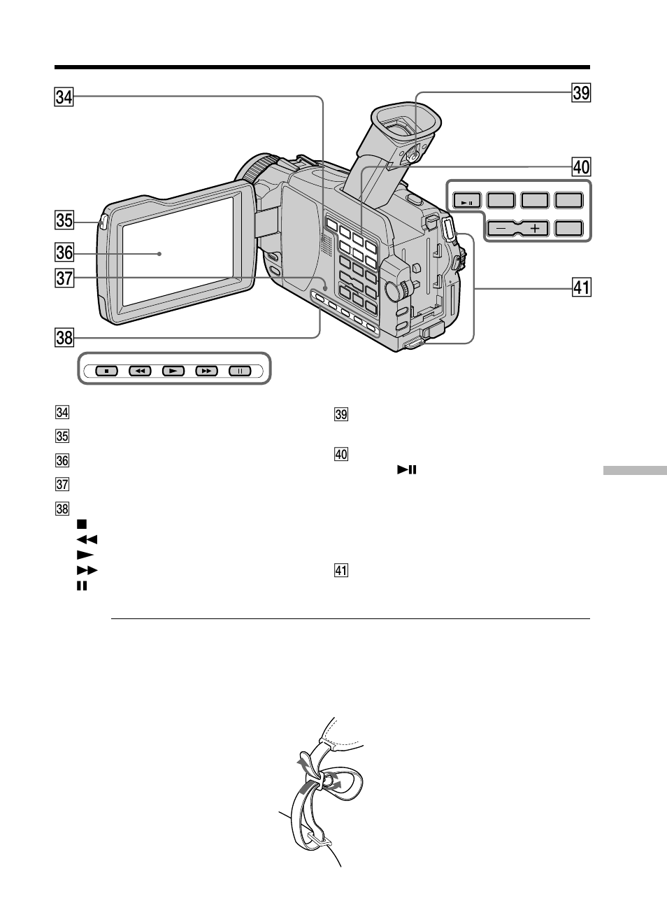 El r; ek, Ef eg eh ej ra, Identifying parts and controls | Sony DCR-TRV25 User Manual | Page 213 / 220