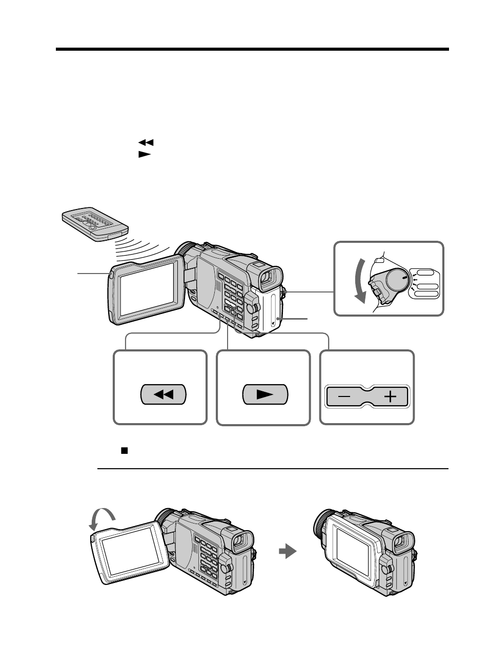 Playing back a tape, Play rew | Sony DCR-TRV25 User Manual | Page 38 / 220
