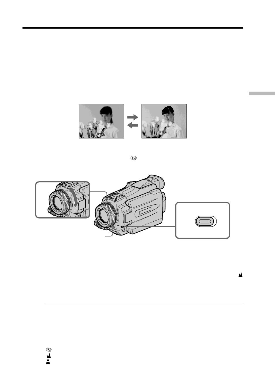 Focusing manually | Sony DCR-TRV25 User Manual | Page 61 / 220