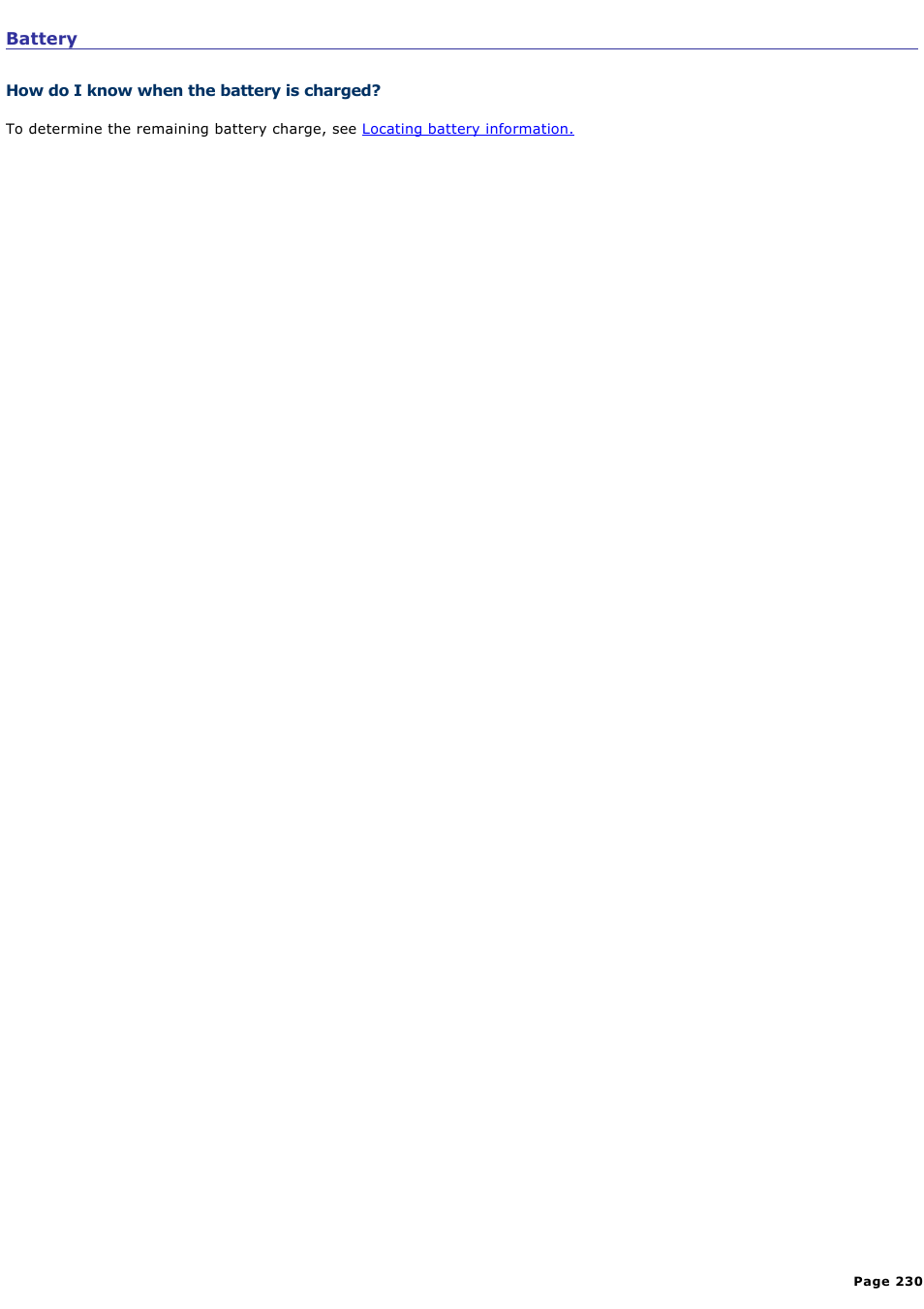 How do i know when the battery is charged | Sony VGN-A240 User Manual | Page 230 / 316