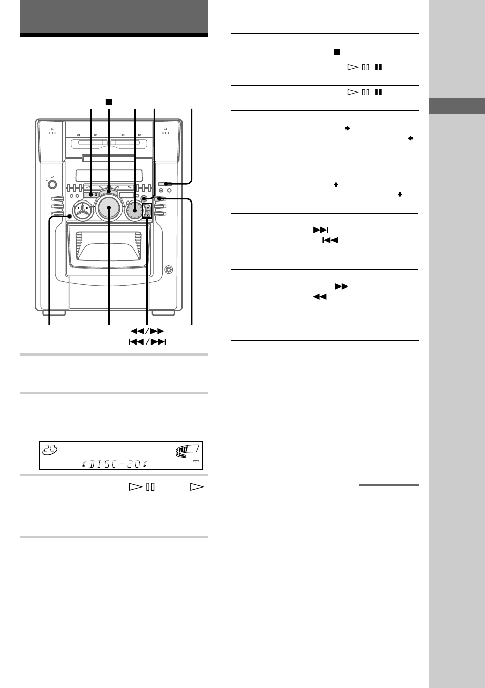Basic operations, Playing a cd — normal play, Playing a cd | 15 basic operations, Getting started/basic operations, Normal play, Press function repeatedly until “cd” appears, Press enter or cd h s (or cd h on the remote), You can play up to 51 cds continuously, Continued | Sony MHC-M100 User Manual | Page 15 / 56