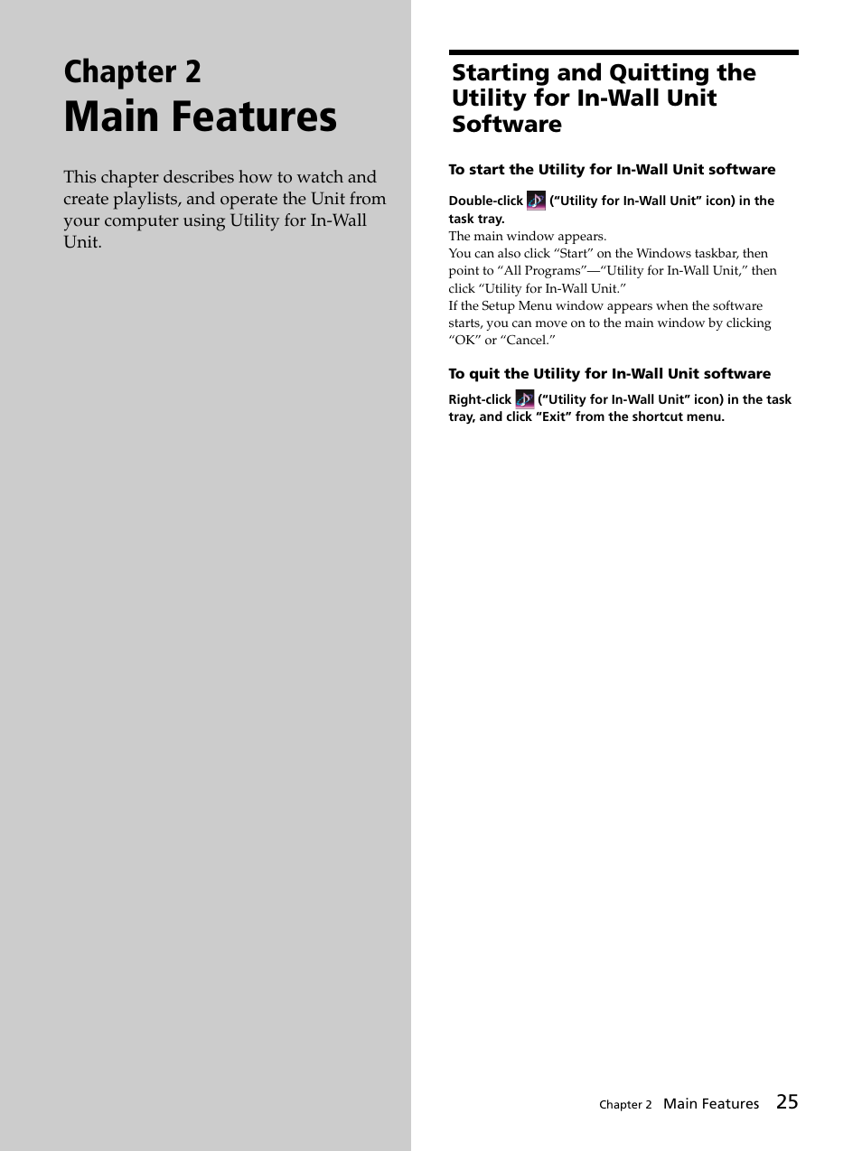 Chapter 2 main features, Main features, Chapter 2 | Sony DVP-NW50 User Manual | Page 25 / 40