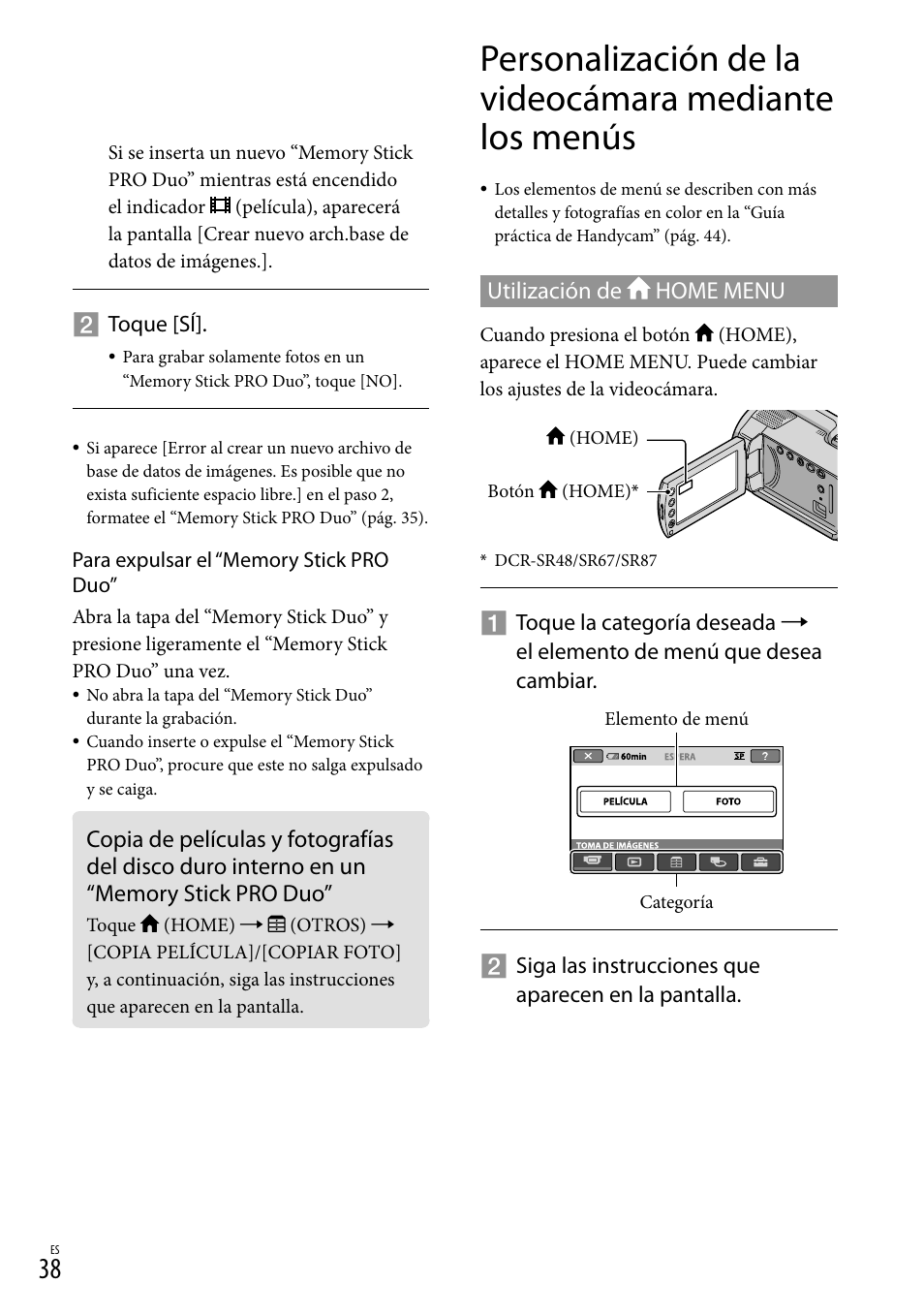 Pro duo | Sony DCR-SR67 User Manual | Page 96 / 116