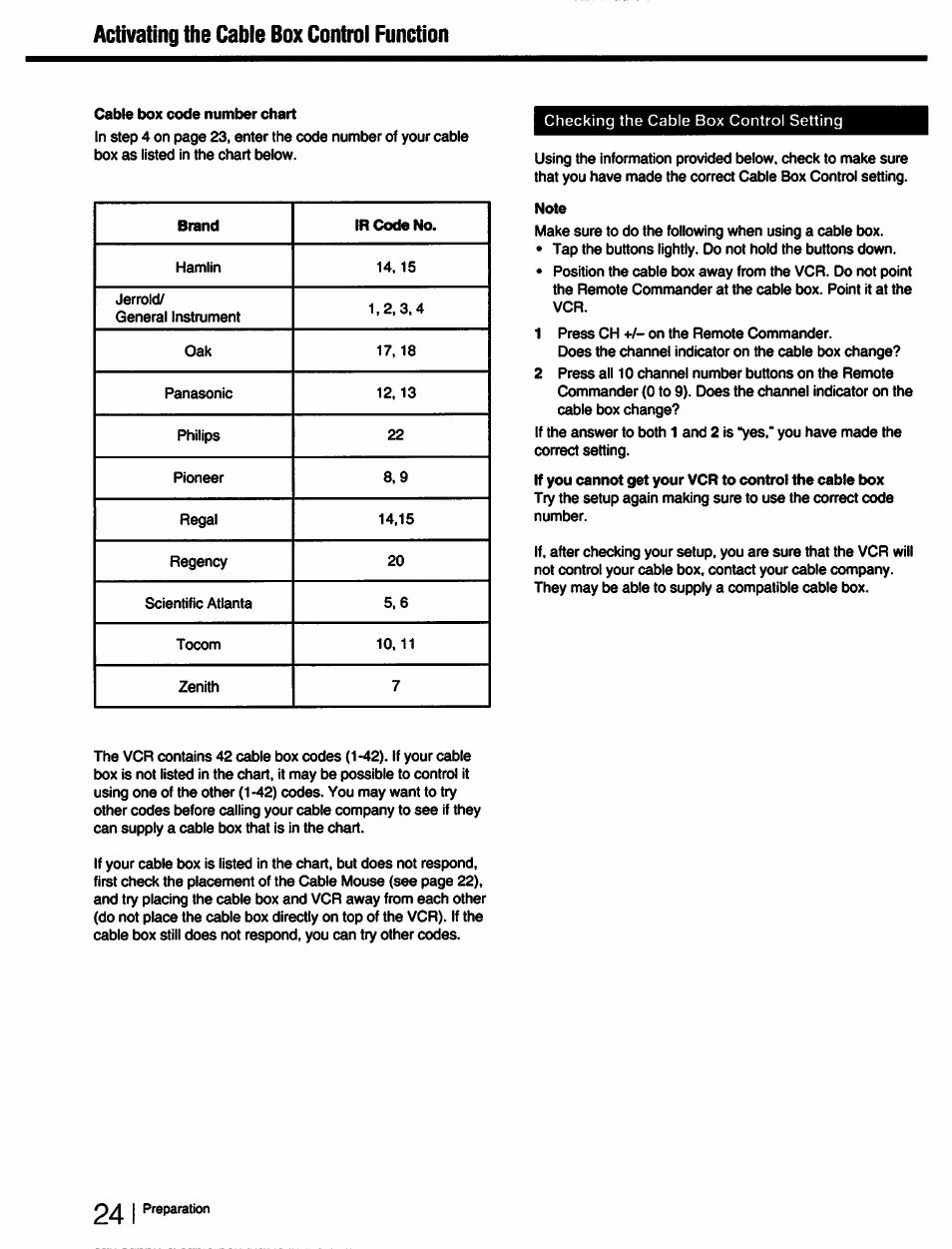 Activating the cable box control function | Sony SLV-750HF User Manual | Page 24 / 66