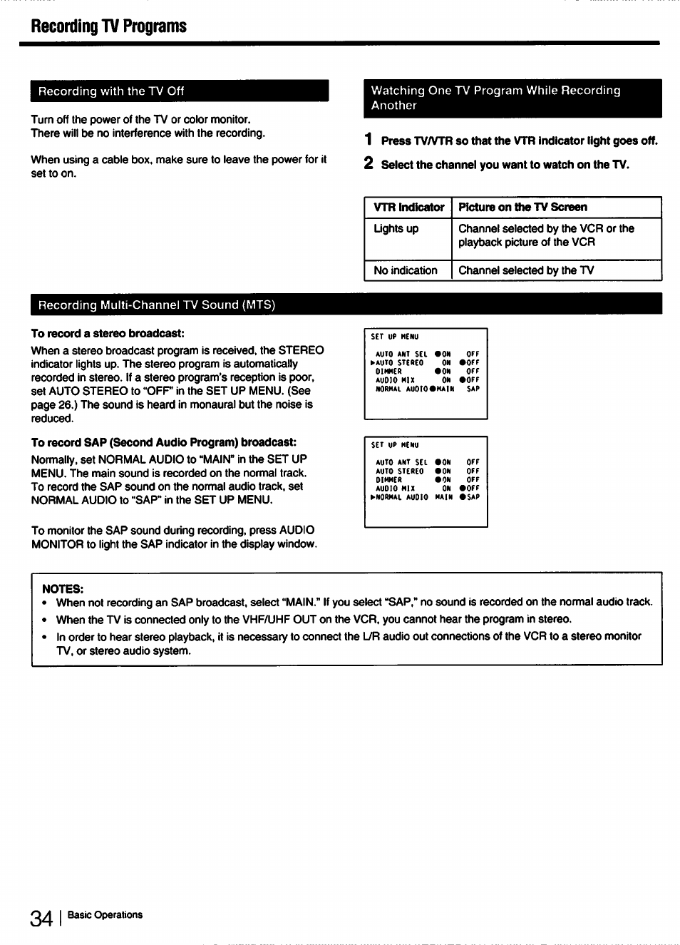 Recording tv programs, 34 i | Sony SLV-750HF User Manual | Page 34 / 66