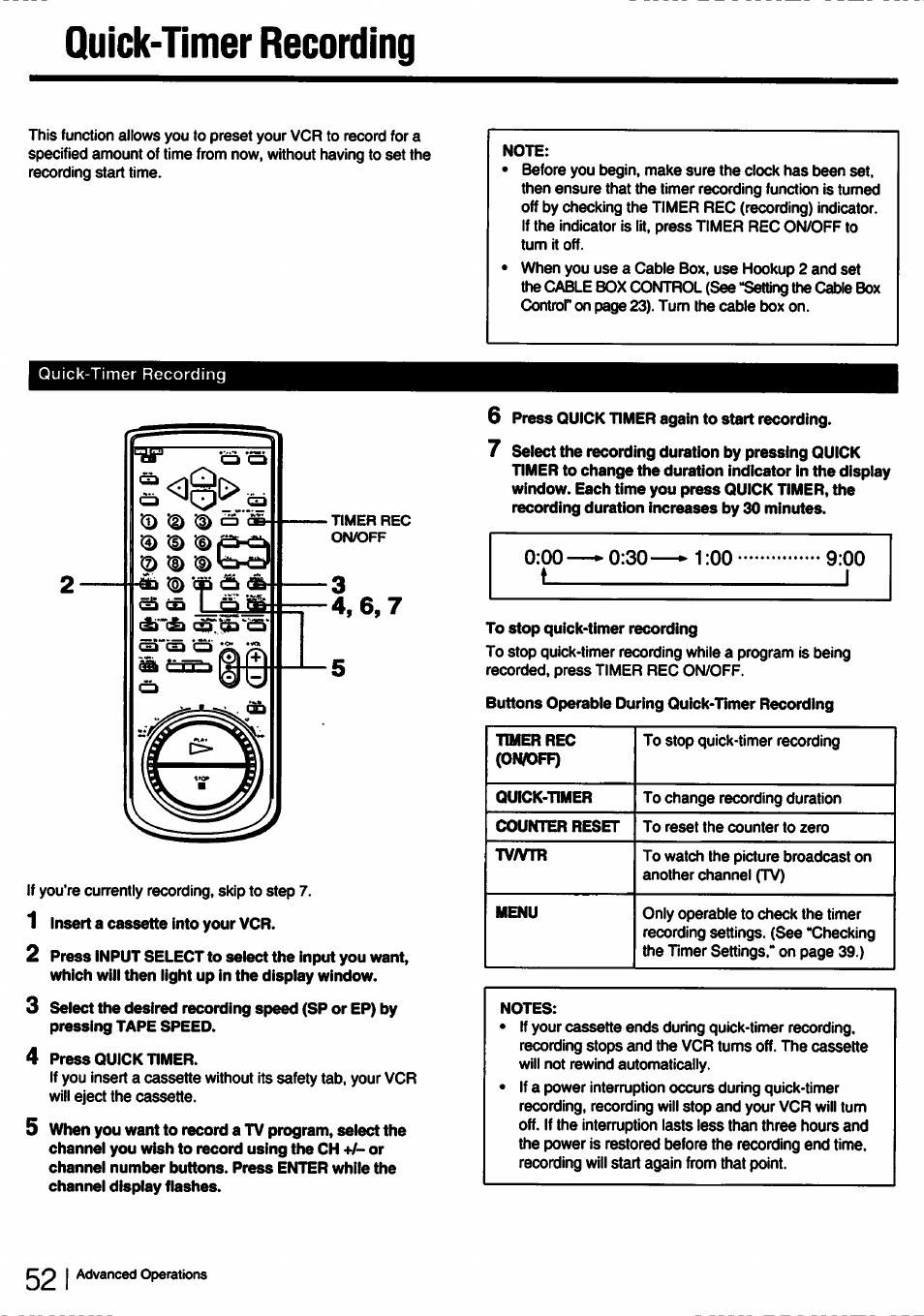 Quick-timer recording, 13) '<d *<d, 13) id id id id 3d | Ia id v | Sony SLV-750HF User Manual | Page 52 / 66