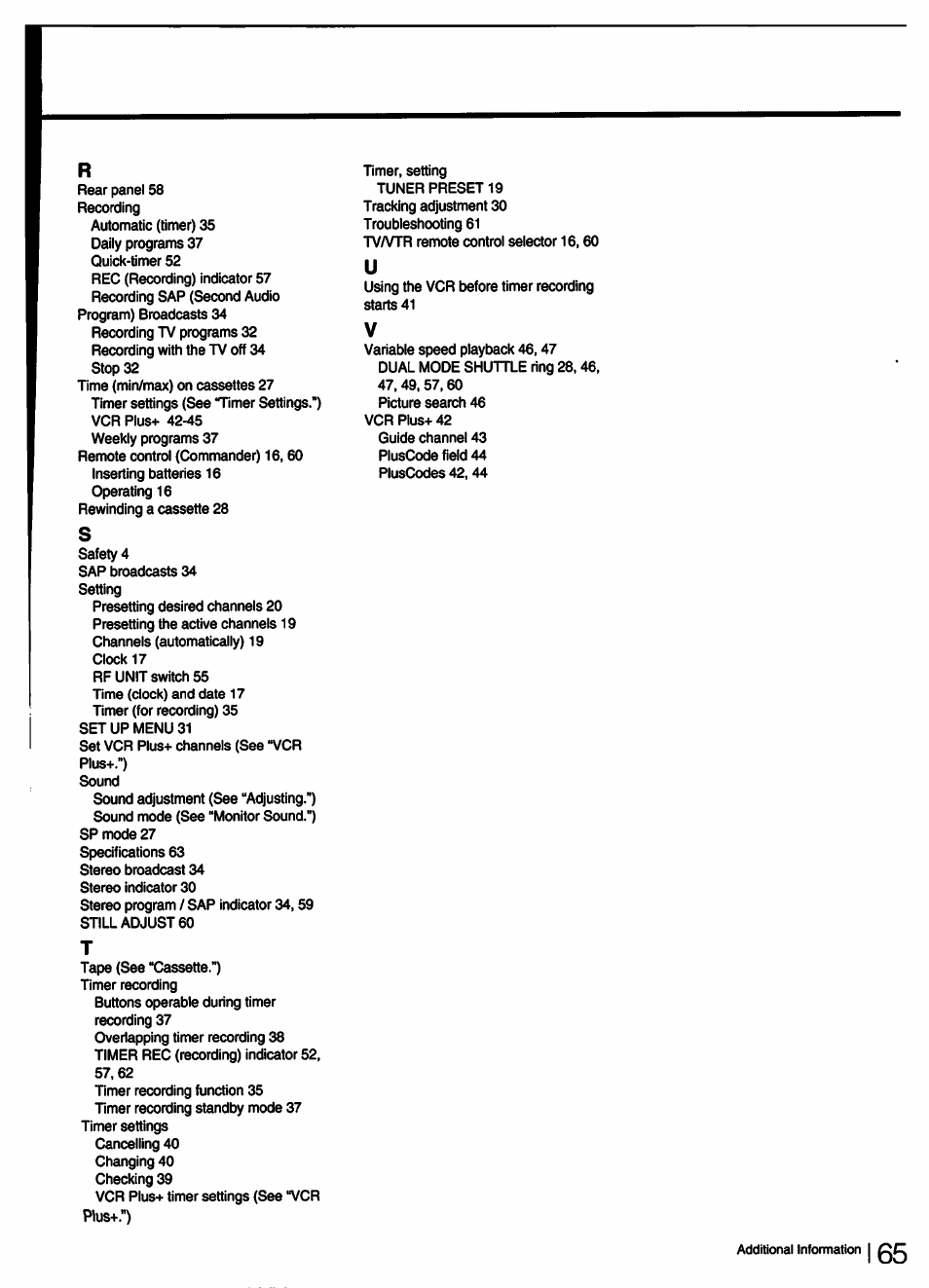Sony SLV-750HF User Manual | Page 65 / 66
