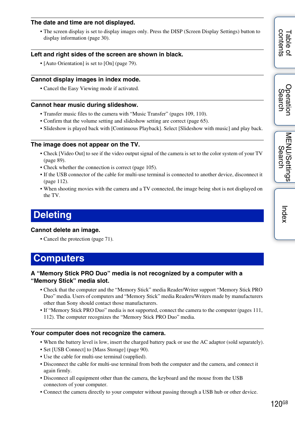 Deleting computers | Sony DSC-W560 User Manual | Page 120 / 141