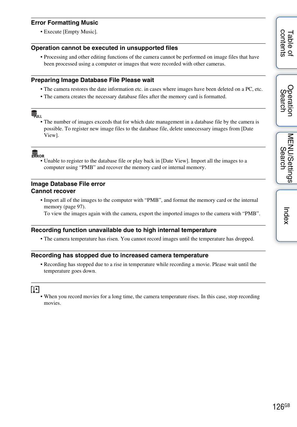 Sony DSC-W560 User Manual | Page 126 / 141