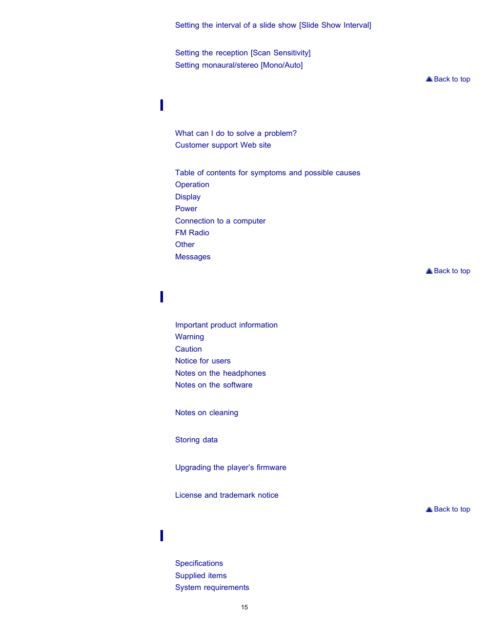 Sony NWZ-E364BLK User Manual | Page 15 / 172