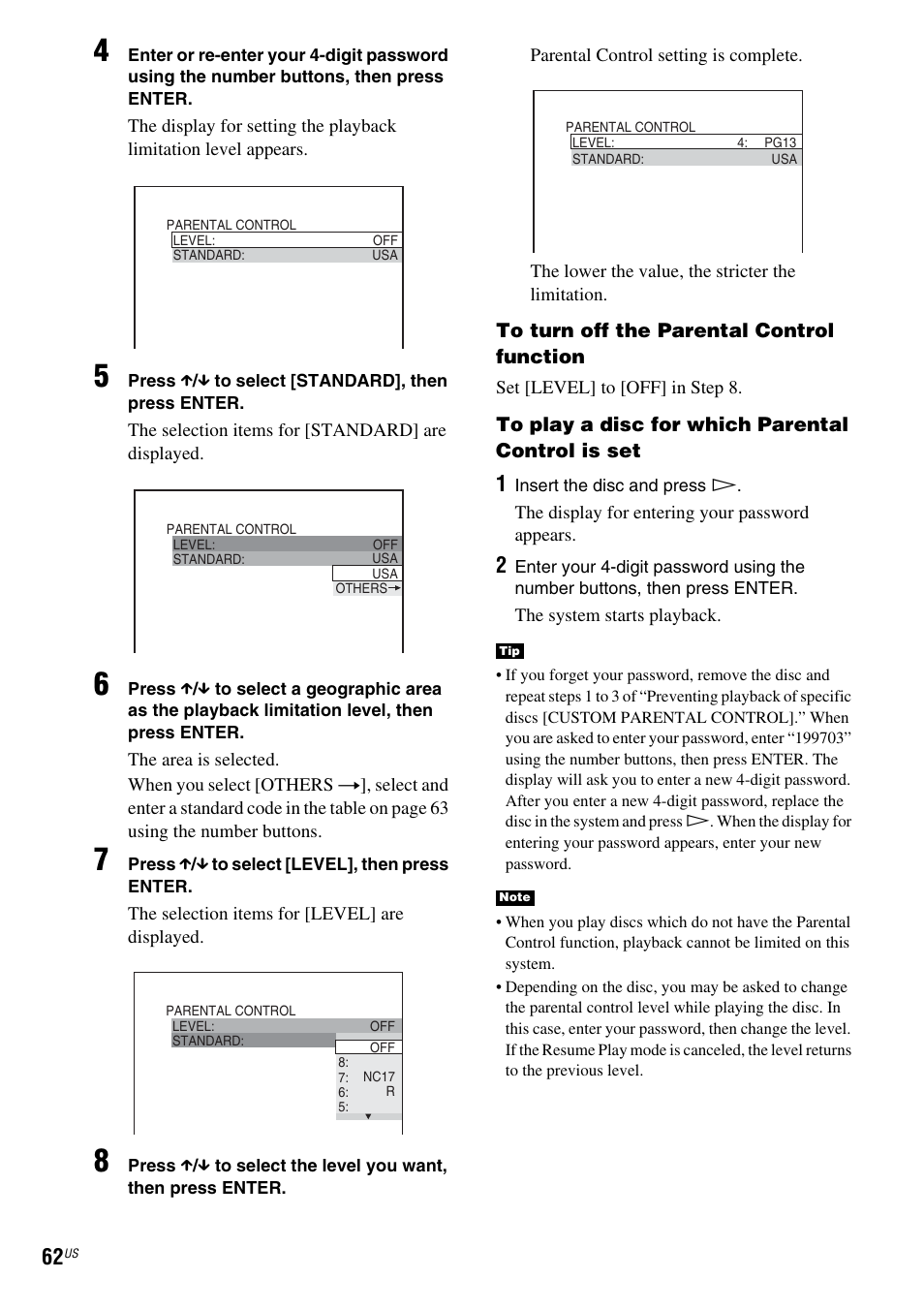 Sony DAV-X1 User Manual | Page 62 / 99