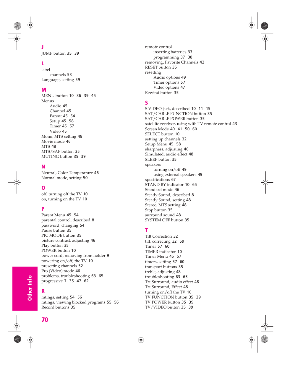 Sony KV-34HS420 User Manual | Page 71 / 73