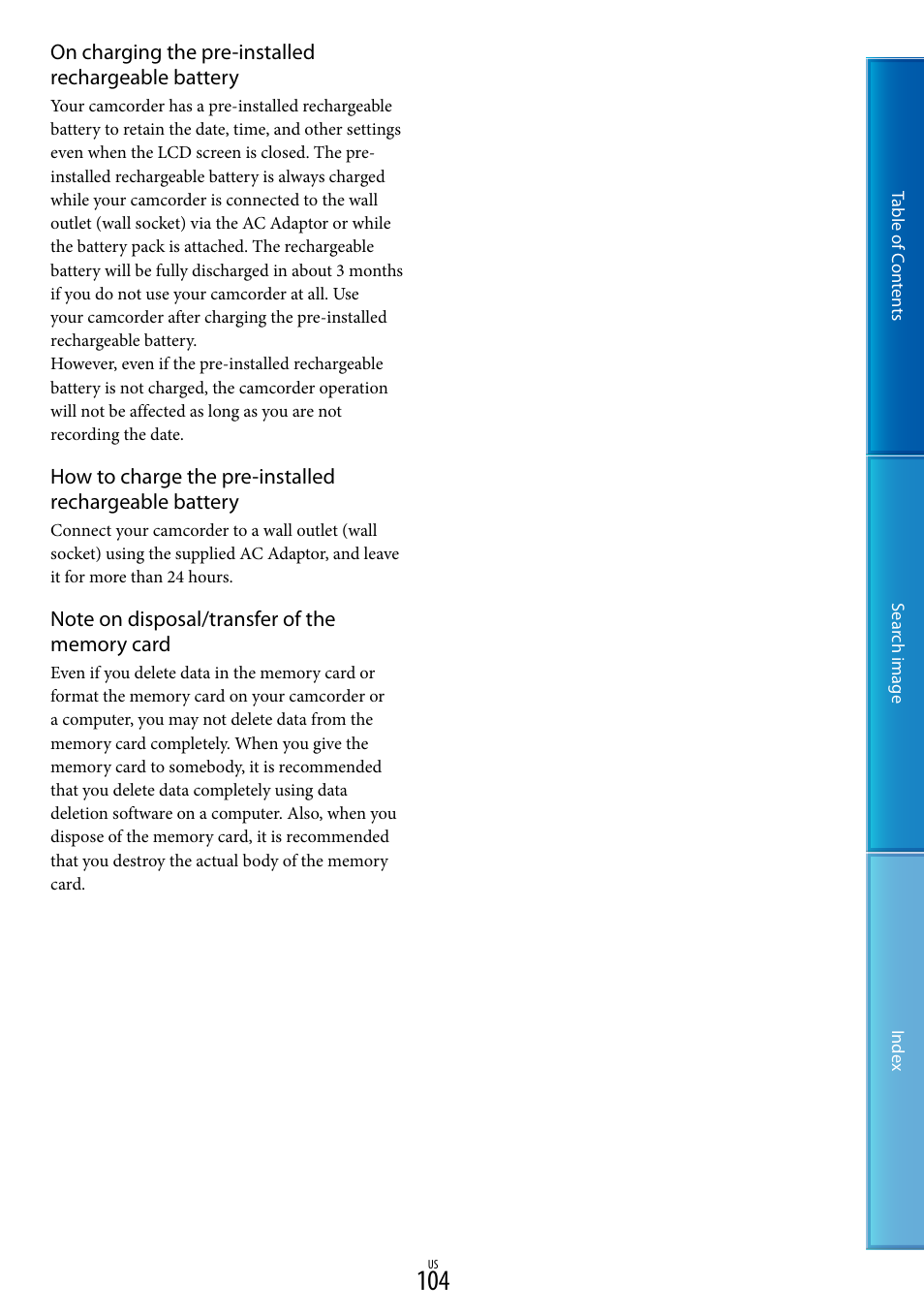 Sony NEX-VG30H User Manual | Page 104 / 116