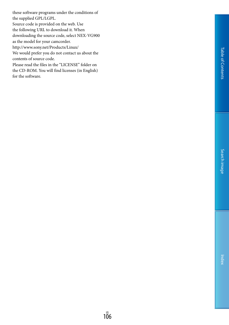 Sony NEX-VG30H User Manual | Page 106 / 116