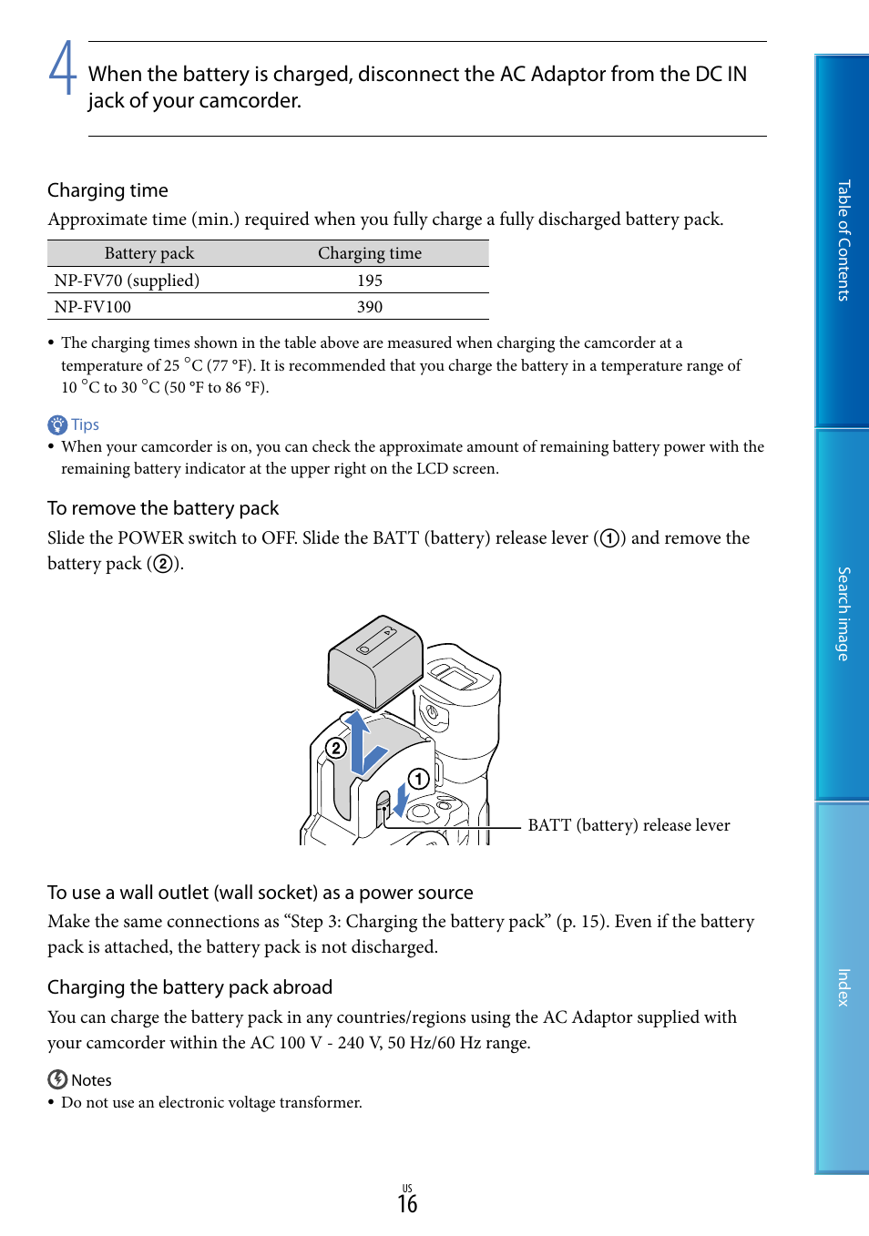 Sony NEX-VG30H User Manual | Page 16 / 116