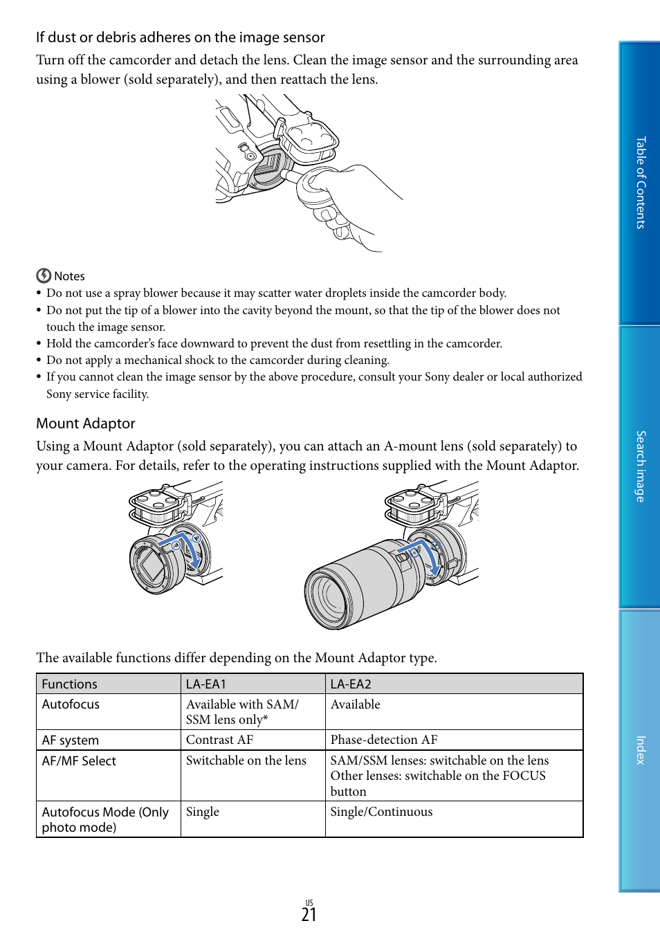 Sony NEX-VG30H User Manual | Page 21 / 116