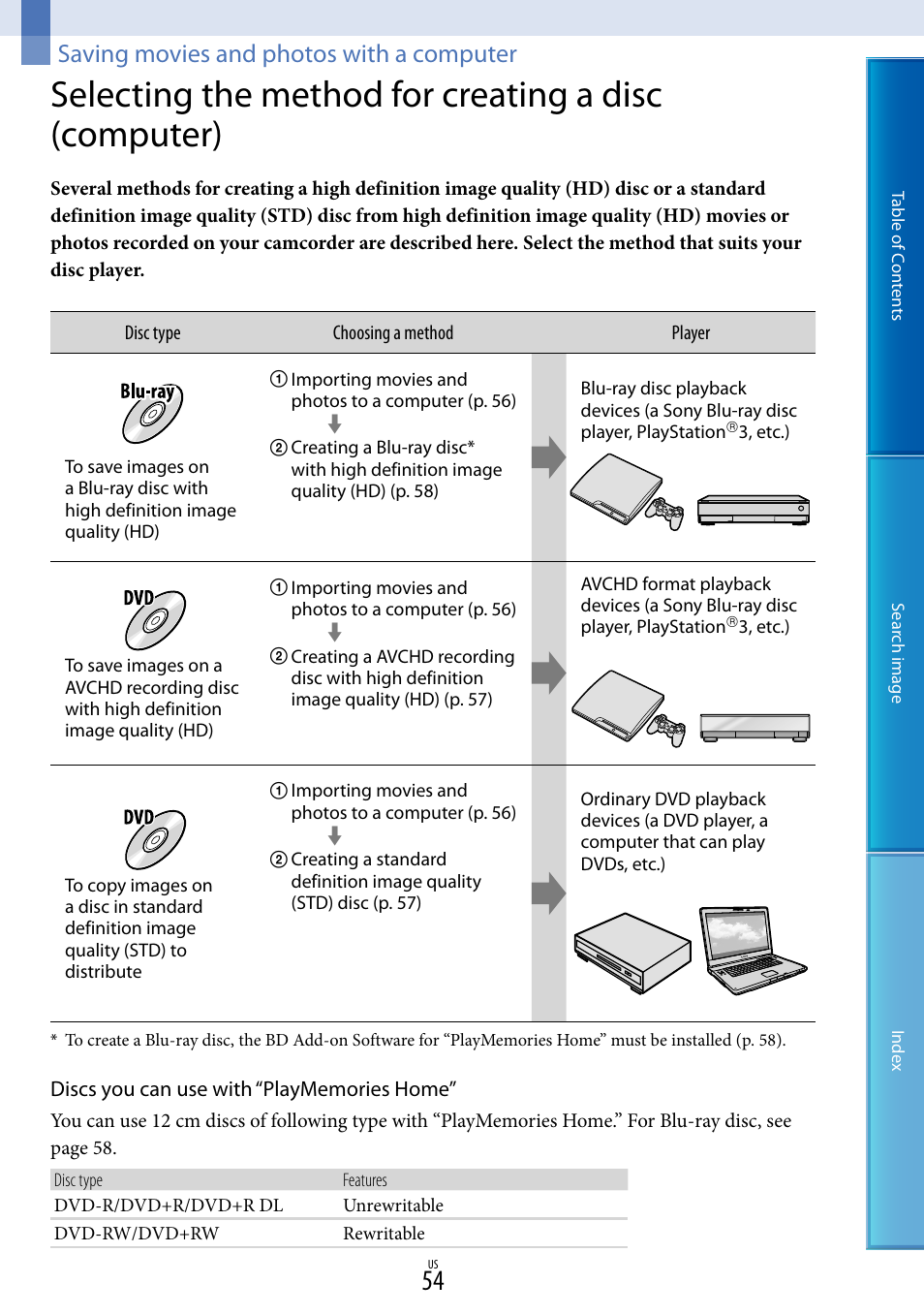 Saving movies and photos with a computer, E 54, a | Sony NEX-VG30H User Manual | Page 54 / 116
