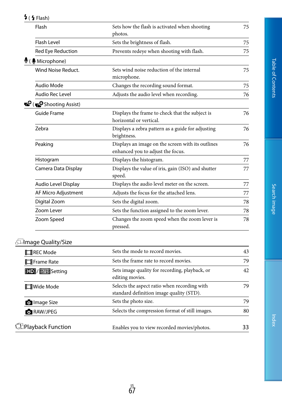 Sony NEX-VG30H User Manual | Page 67 / 116