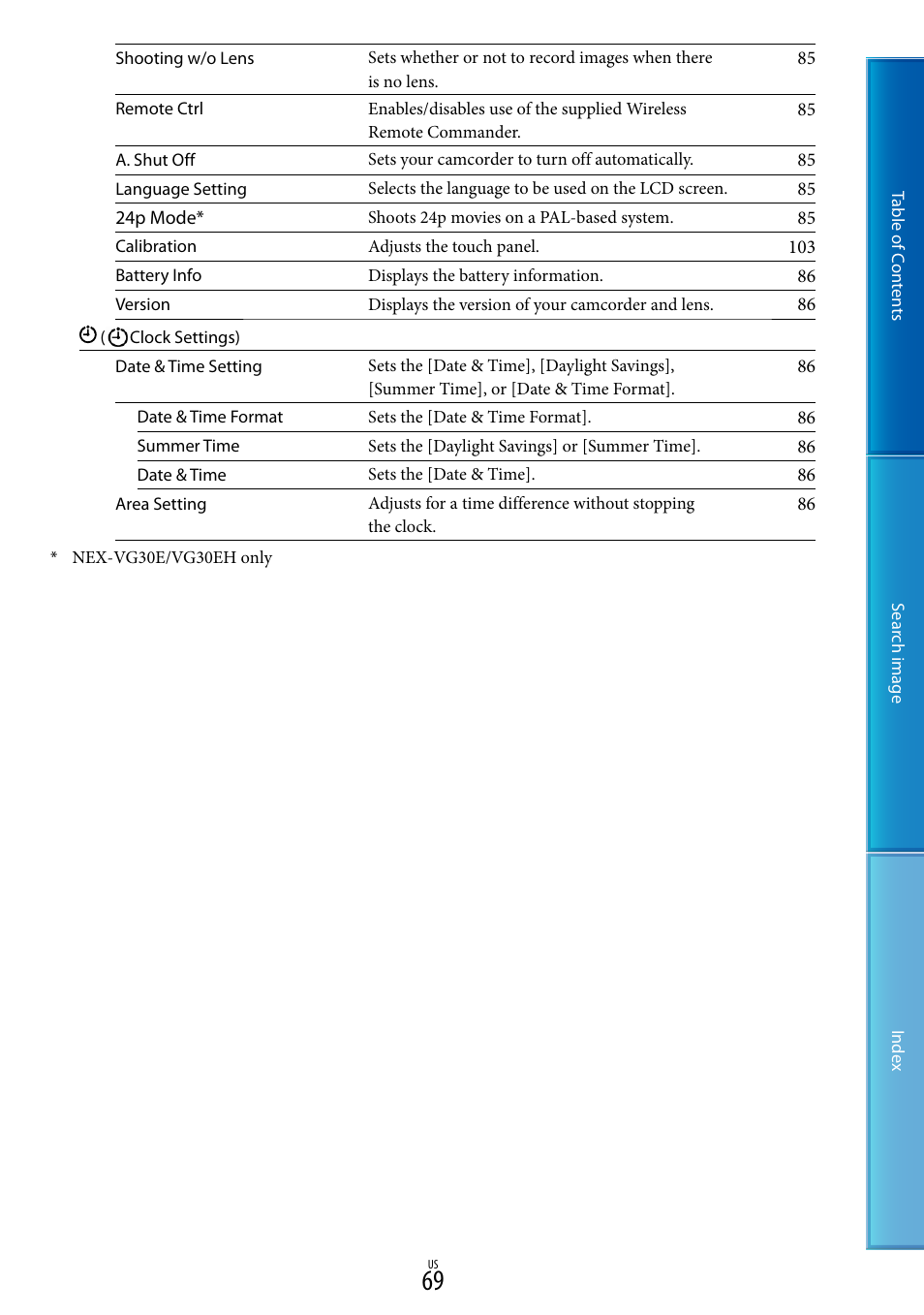 Sony NEX-VG30H User Manual | Page 69 / 116