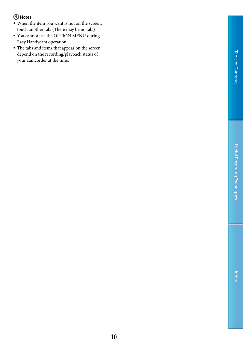 Sony DCR-SX60 User Manual | Page 10 / 101