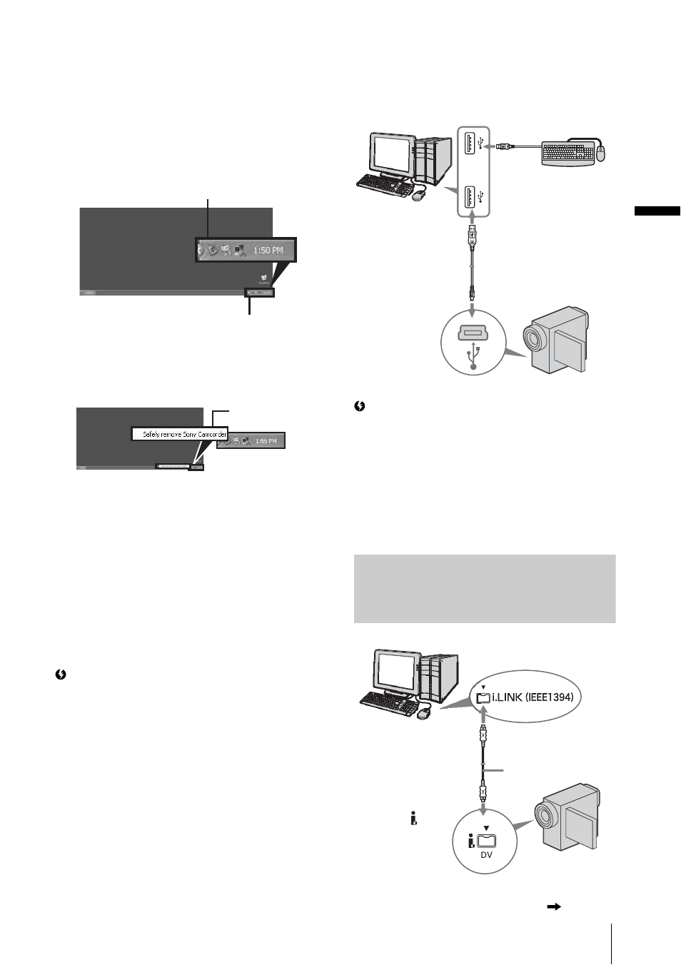 Using the i.link cable (optional), Recommended connection | Sony DCR-PC350 User Manual | Page 15 / 44